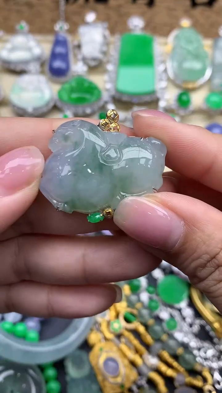 【闪购商品】翡翠颈饰18K金镶嵌157-中国好珍宝