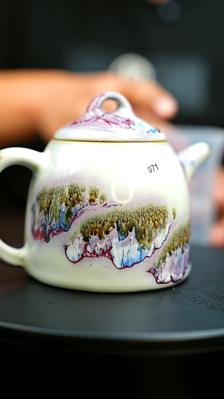 071#原矿钧瓷炉钧釉秦权壶