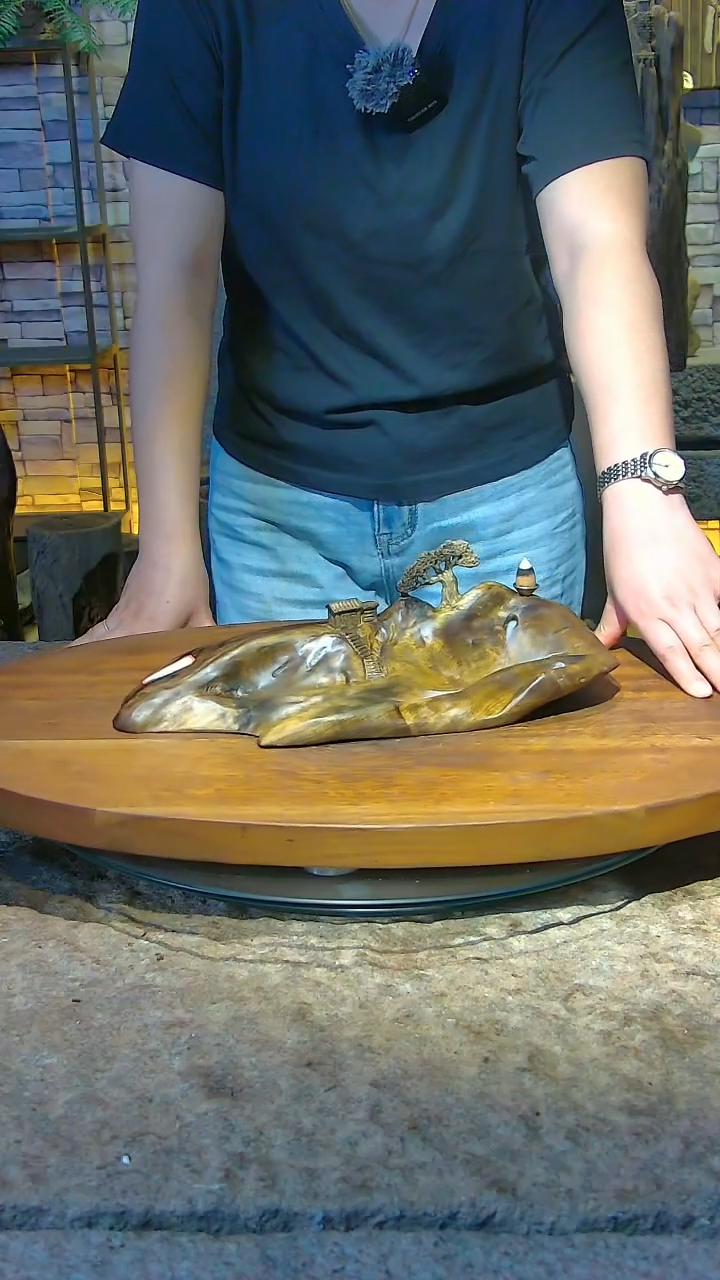 木金丝楠阴沉木倒流香摆件