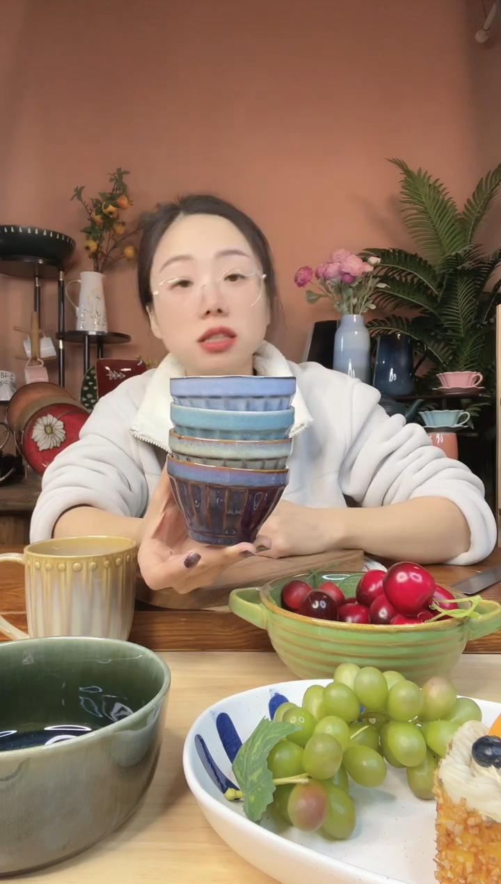 陶瓷3.5英寸小味碟 4件  微瑕疵