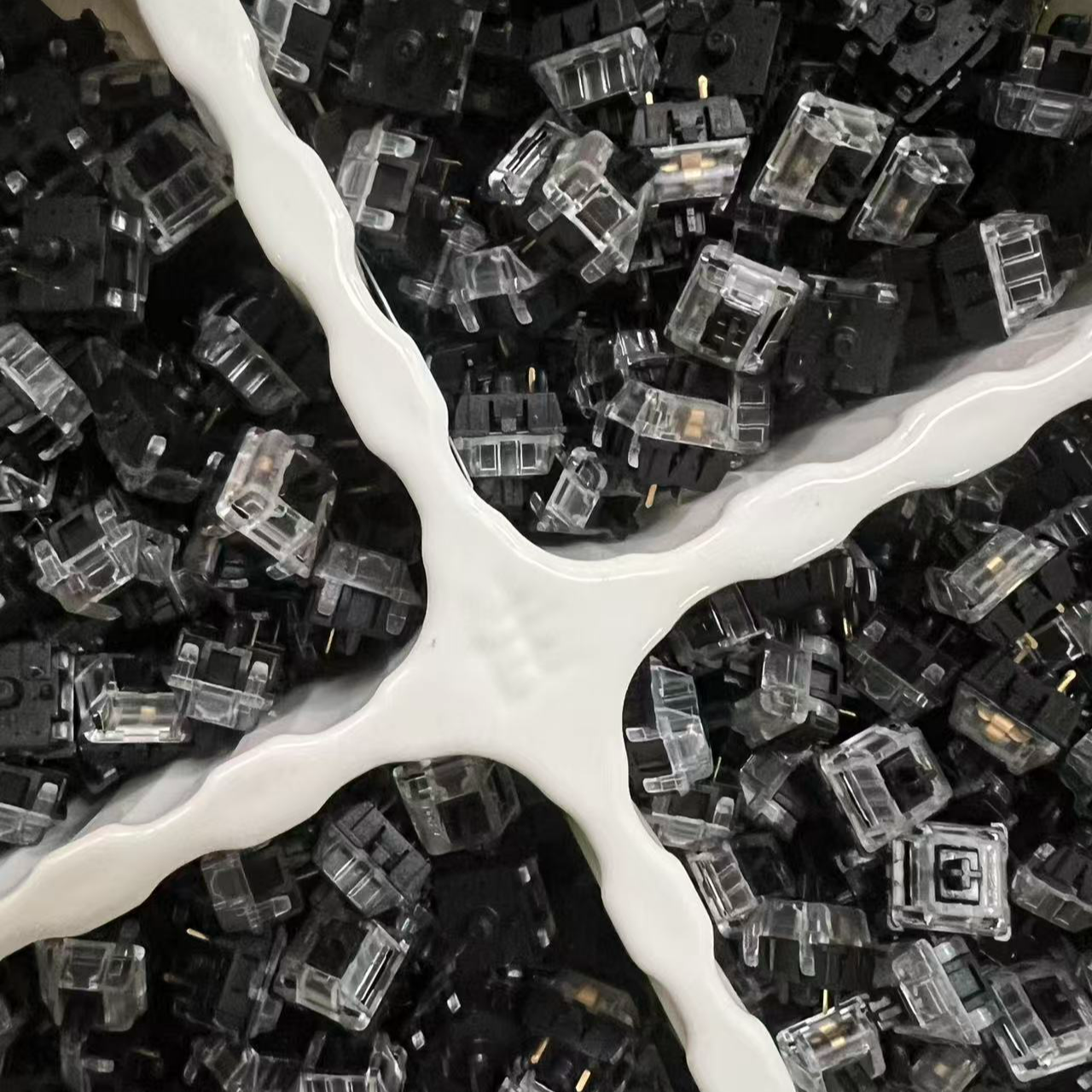 佳达隆三脚五脚轴茶轴黑轴透明上盖