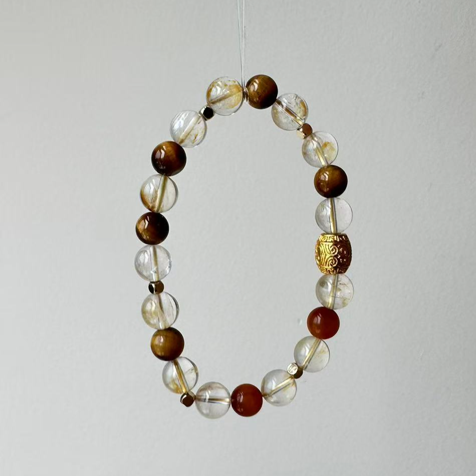 【流苏】天然胶花黄虎眼手串设计款 多样性发货