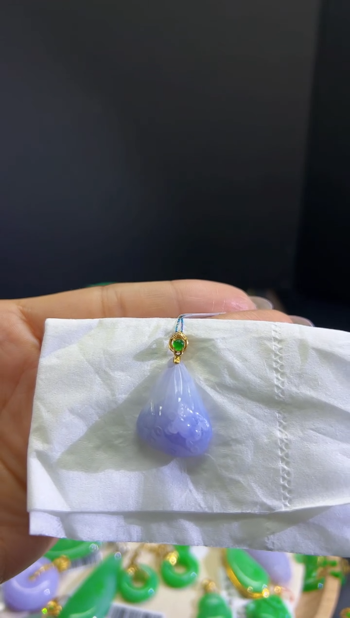 【闪购商品】翡翠颈饰18K金镶嵌Q缅料A货翡翠/支持复检/一件