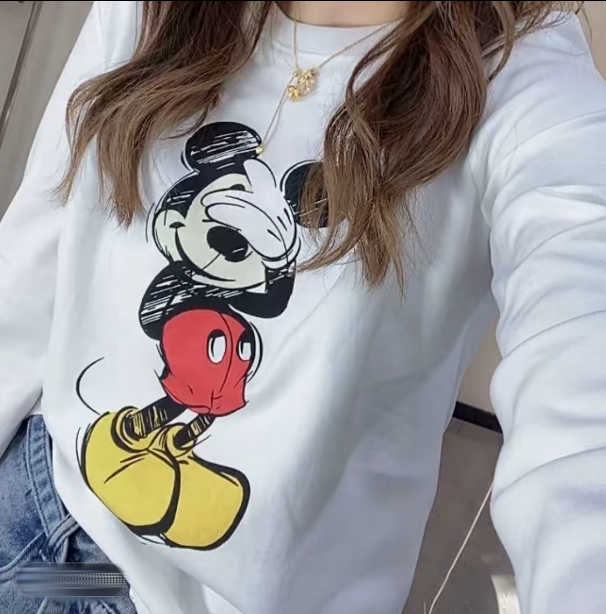 卡通风米奇宽松印花拔染T恤网红百搭潮流印图2181款DY