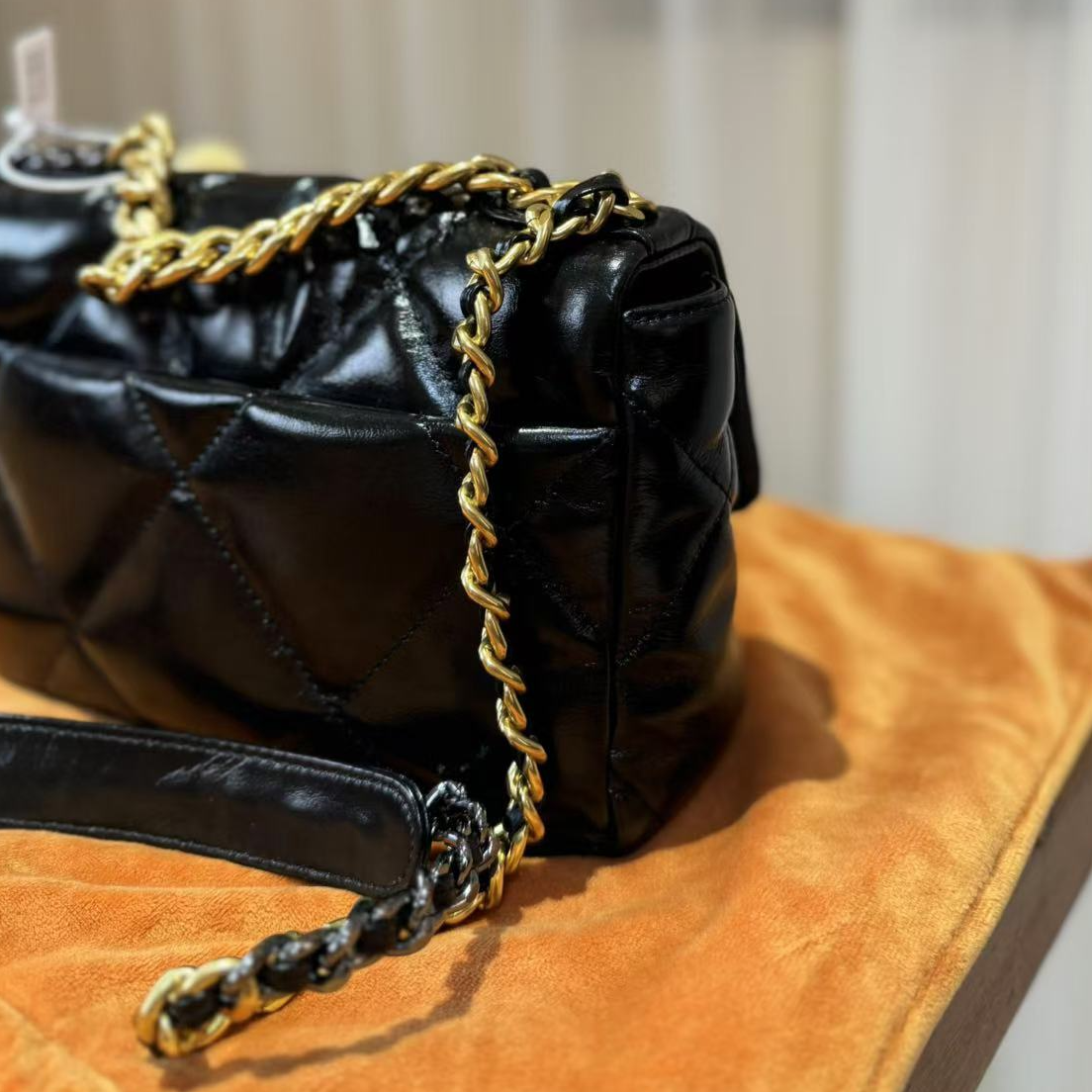 HIRMRIS手工真皮包550767-黑 三色油蜡牛皮24底长