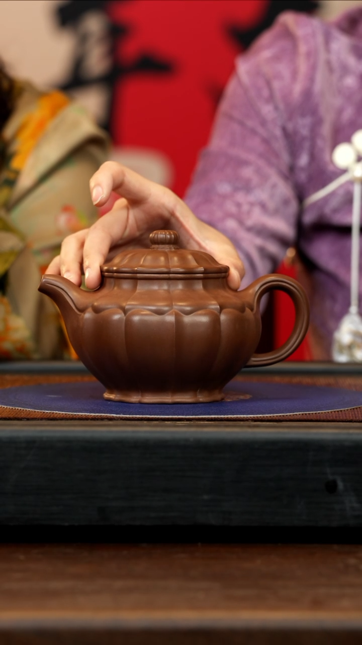 【闪购商品】紫砂茶壶YJY 革紫泥 筋纹掇只 500cc