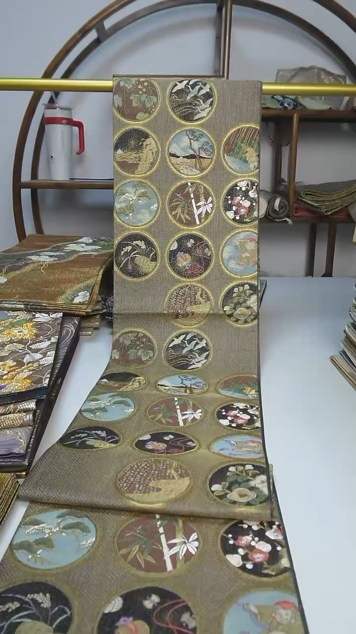 织绣80西阵织六通团花