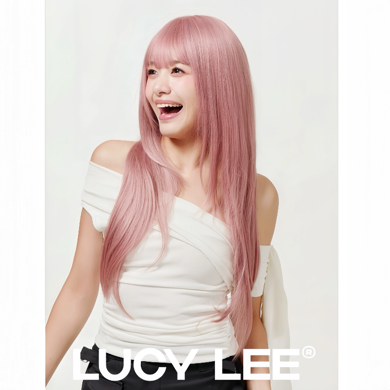 LUCYLEE【免修剪免发网假发-微醺吉赛尔】精修高层次微醺粉色假发