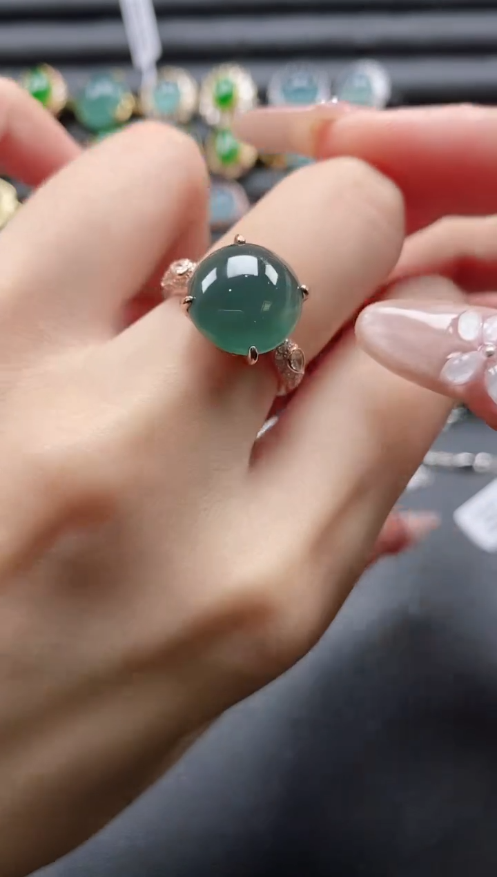 【闪购商品】翡翠戒指银S925镶嵌51511