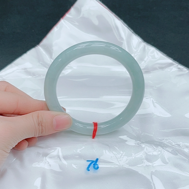 【圈口56~58】缅甸A货翡翠手镯天然玉镯女款晴水蓝手镯880-76