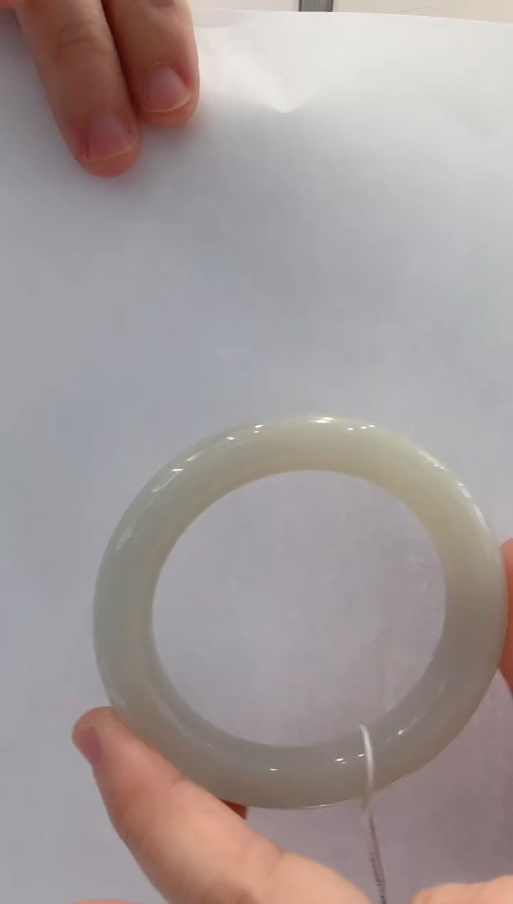 未镶嵌手镯和田玉【54】圈口58 圆条  宽厚12*11