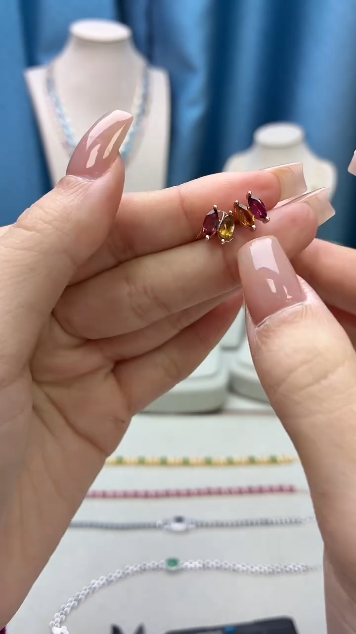 银S925镶嵌耳饰碧玺275JH0102产品一个（多样性）