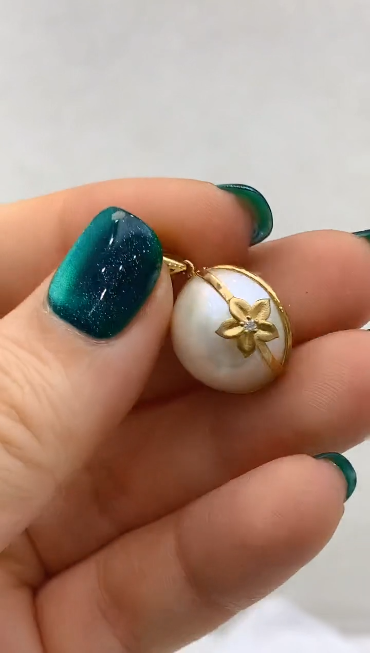 【闪购商品】拼合珍珠（马贝珠）吊坠9K金镶嵌228