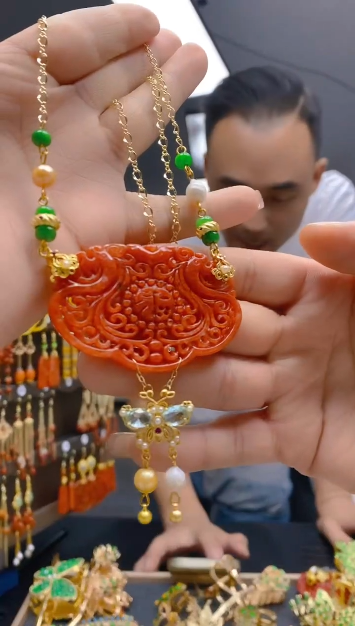 【闪购商品】翡翠耳饰合金137翡翠锁骨链