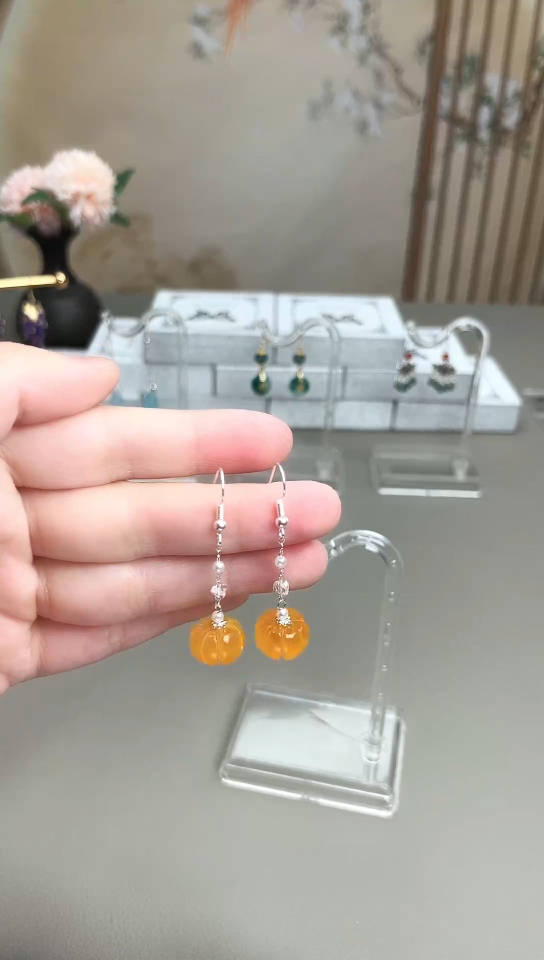 未镶嵌耳饰玛瑙/玉髓w06