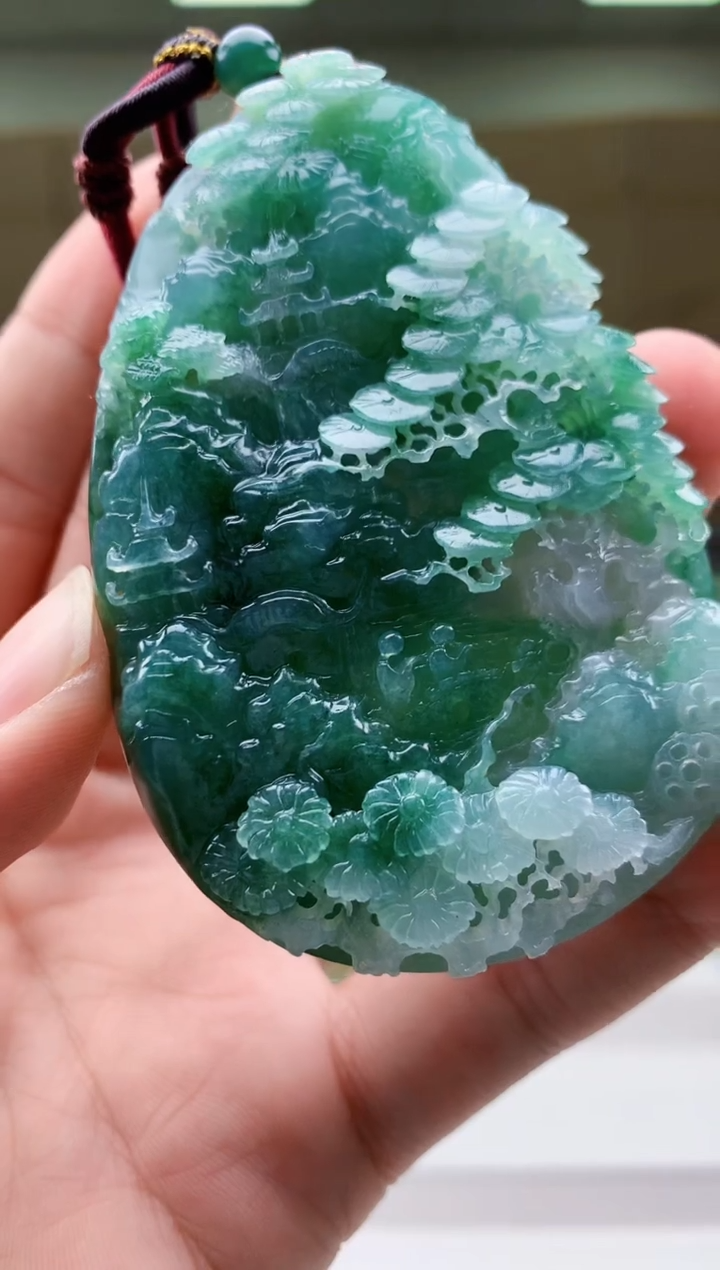 【闪购商品】定制翡翠未镶嵌4969bb-毛货挂件