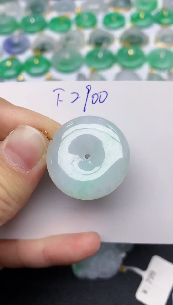 颈饰18K金镶嵌翡翠天然缅甸A货翡翠百元以上9元证书费自理