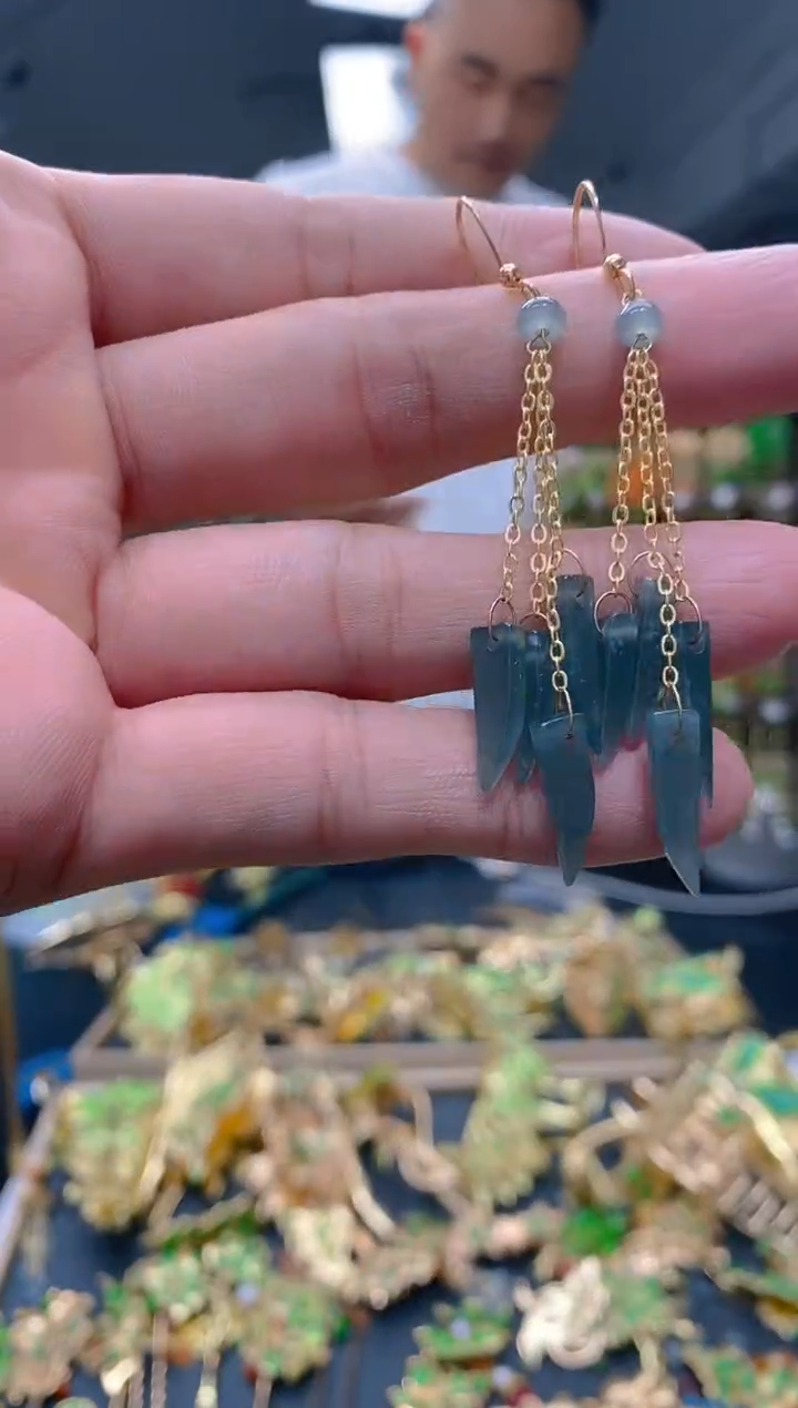 【闪购商品】翡翠耳饰合金156翡翠耳钩