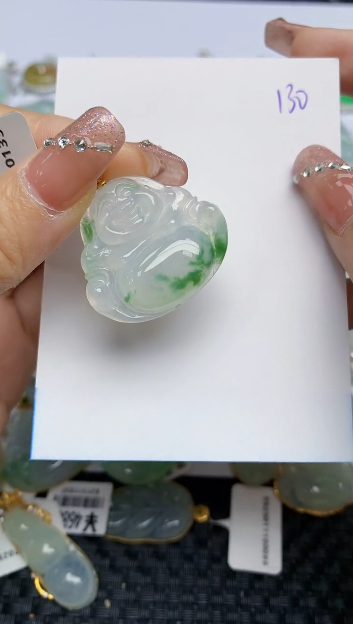 【闪购商品】翡翠颈饰18K金镶嵌天然A货翡翠 130