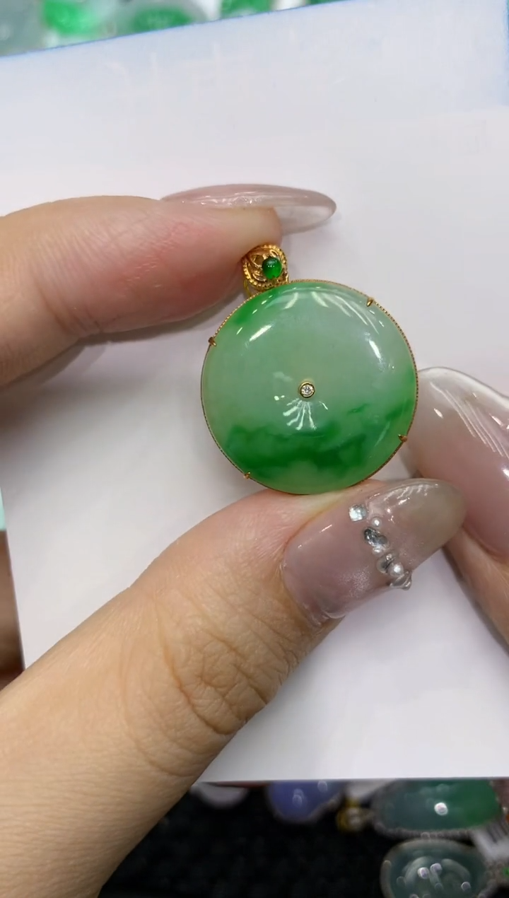 【闪购商品】翡翠颈饰18K金镶嵌222222222