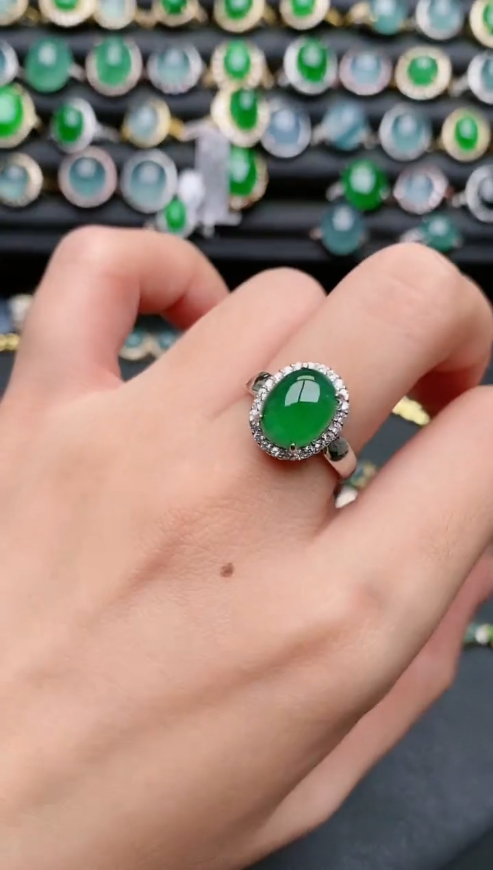 【闪购商品】翡翠戒指银S925镶嵌11111