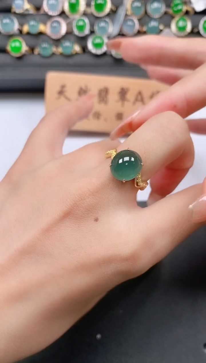 银S925镶嵌戒指翡翠11