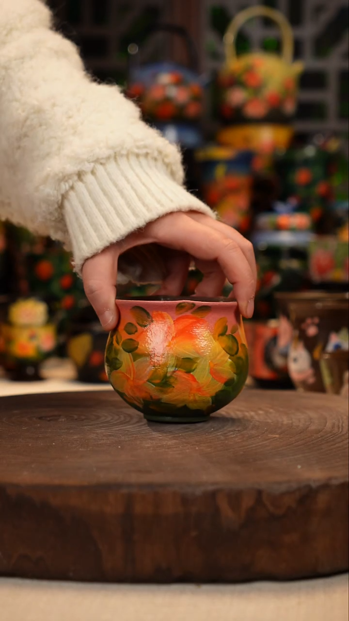 紫砂油画手绘釉下彩