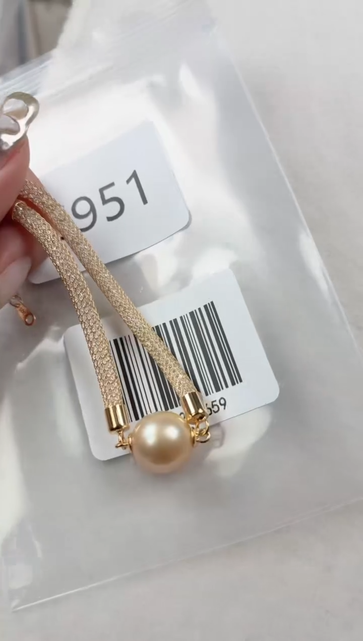 银S925镶嵌手链海水珍珠Z951