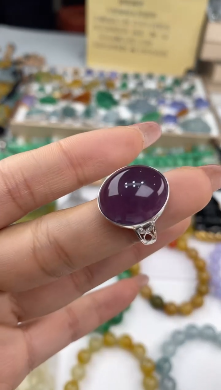 【闪购商品】玛瑙/玉髓戒指18K金镶嵌28471/静静聊翠