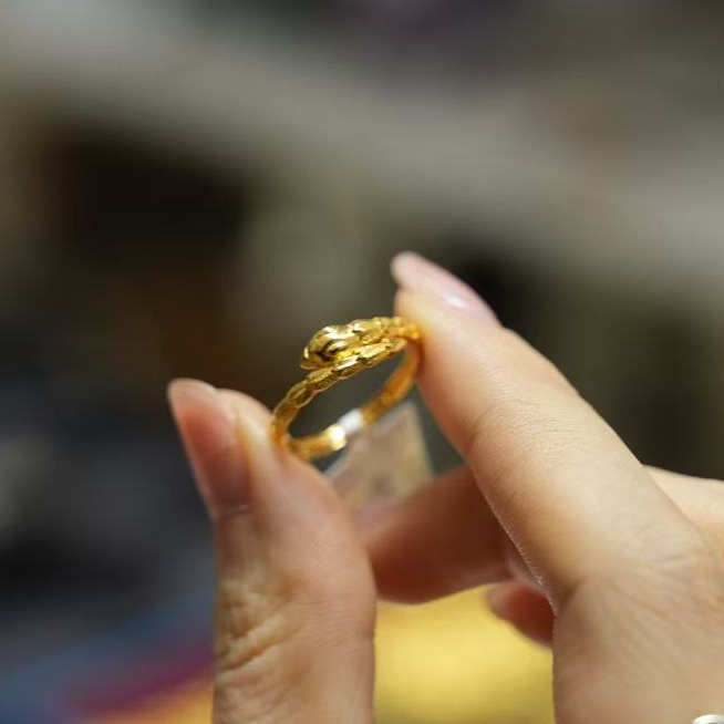 【巧玲专属】足金999灵蛇戒指 活口经典 2.42