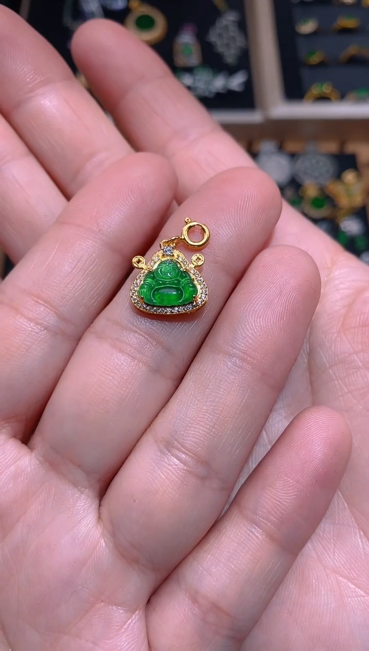 【闪购商品】翡翠吊坠(不含链)银S925镶嵌佛公