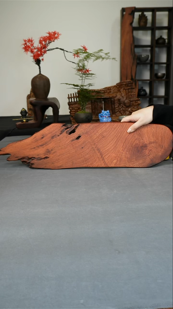 老挝红酸枝随形干泡盘64.5-16-2cm