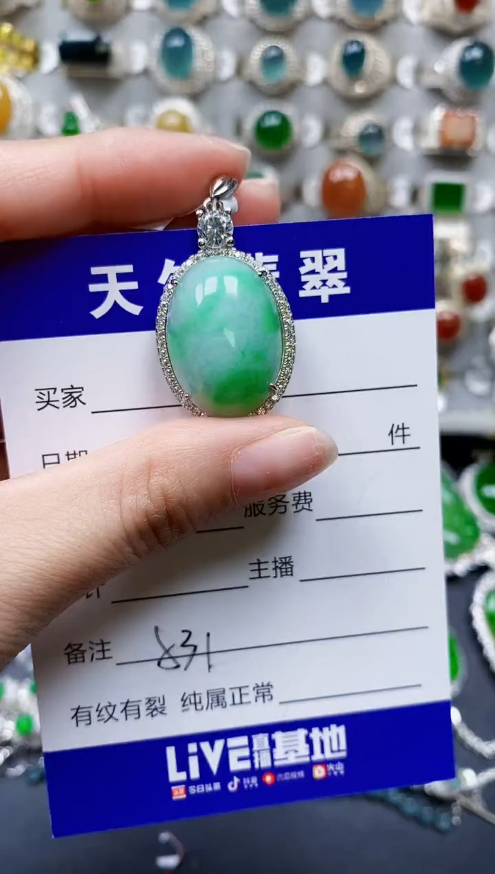 【闪购商品】翡翠银S925镶嵌颈饰0531