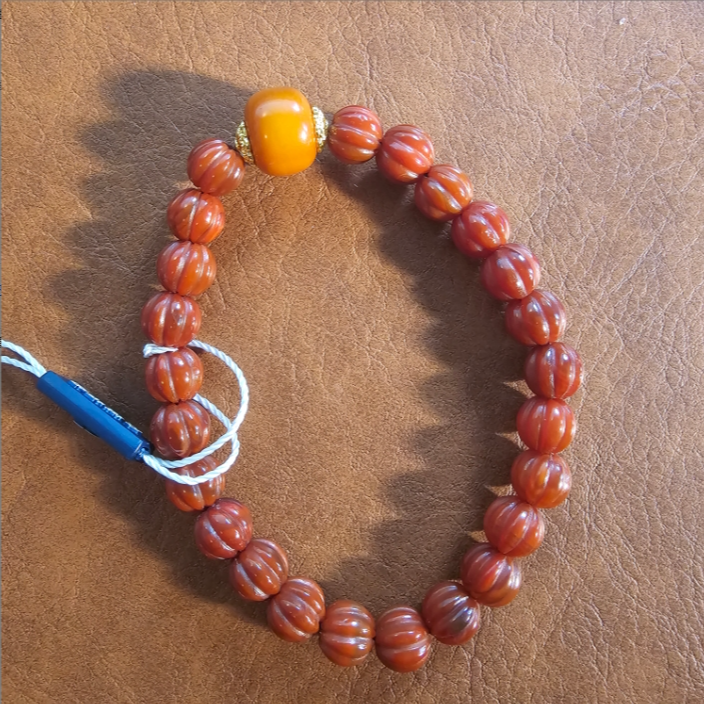 民国 南红玛瑙瓜珠+老蜡   9162