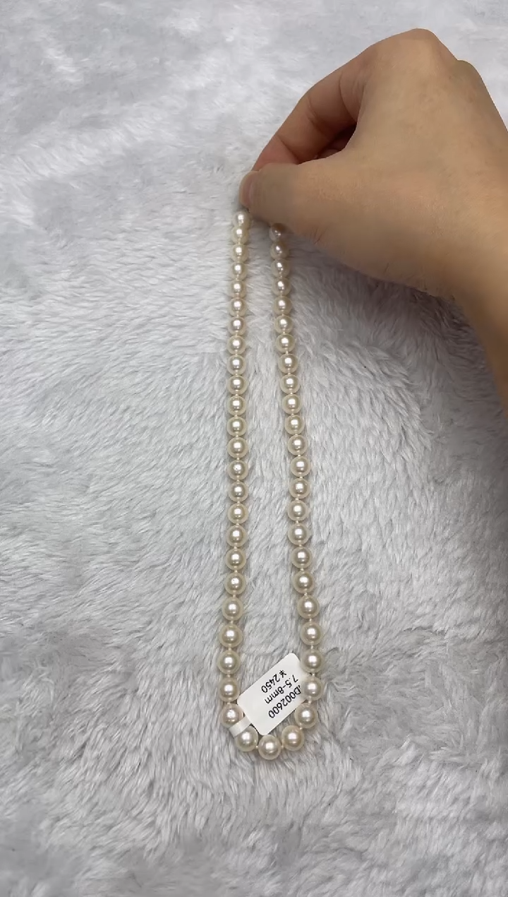 项链银S925镶嵌海水珍珠AK7.5-8mm