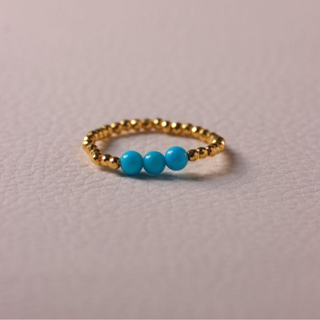 【老掌柜讲珠宝】高瓷度绿松石18K戒圈 DKT070237