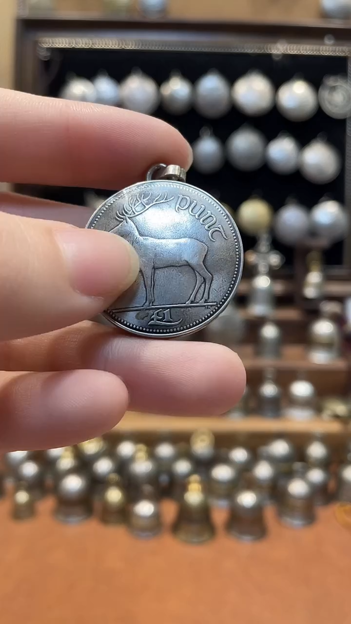 琳*爱尔兰麋鹿照片记忆盒子吊坠配钛钢链