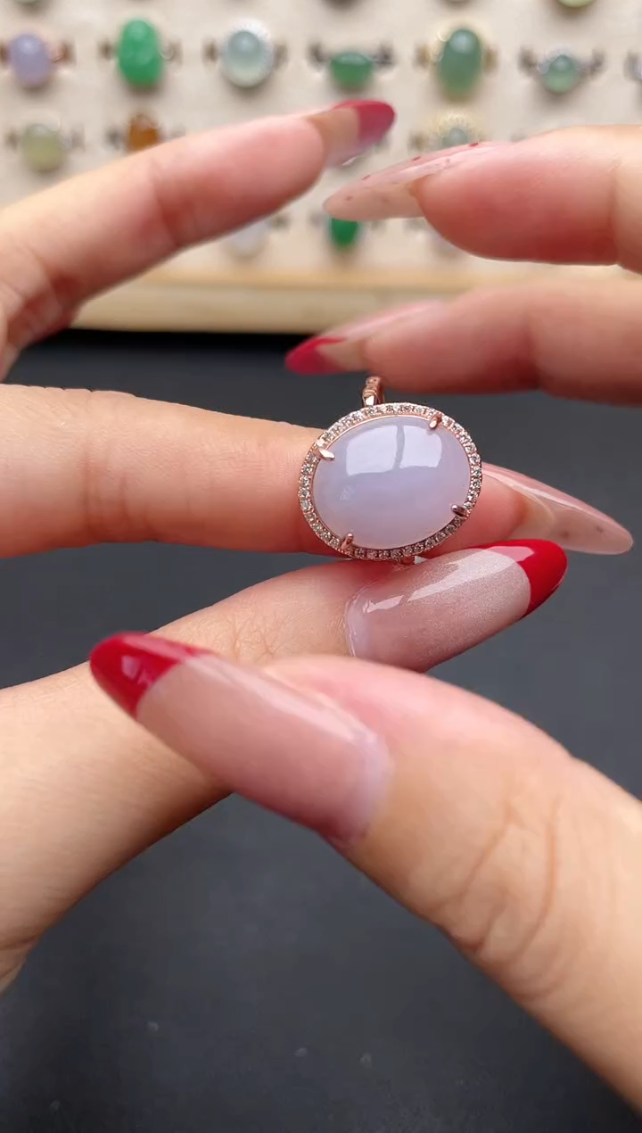 【闪购商品】翡翠戒指银S925镶嵌一物一证一礼盒