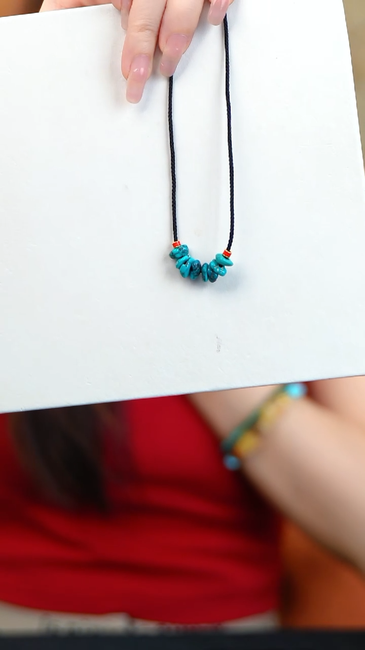 项链绿松天然矿石