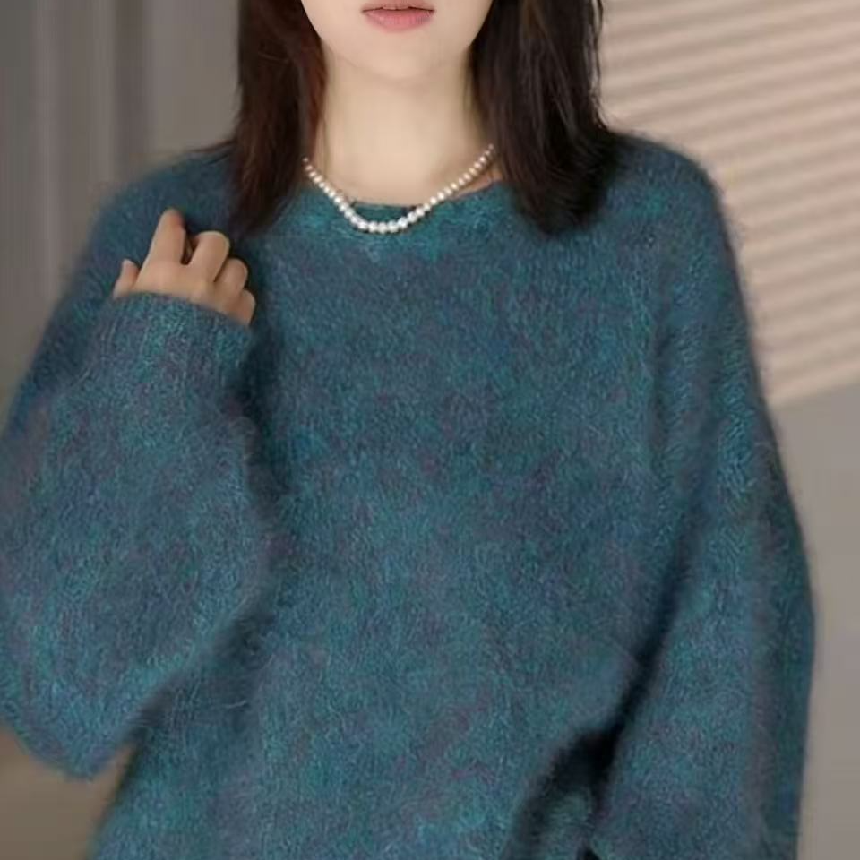 【奥洲进口Tasmaian纱线】百搭100拉毛绒六股花纱圆领秋冬羊毛衫