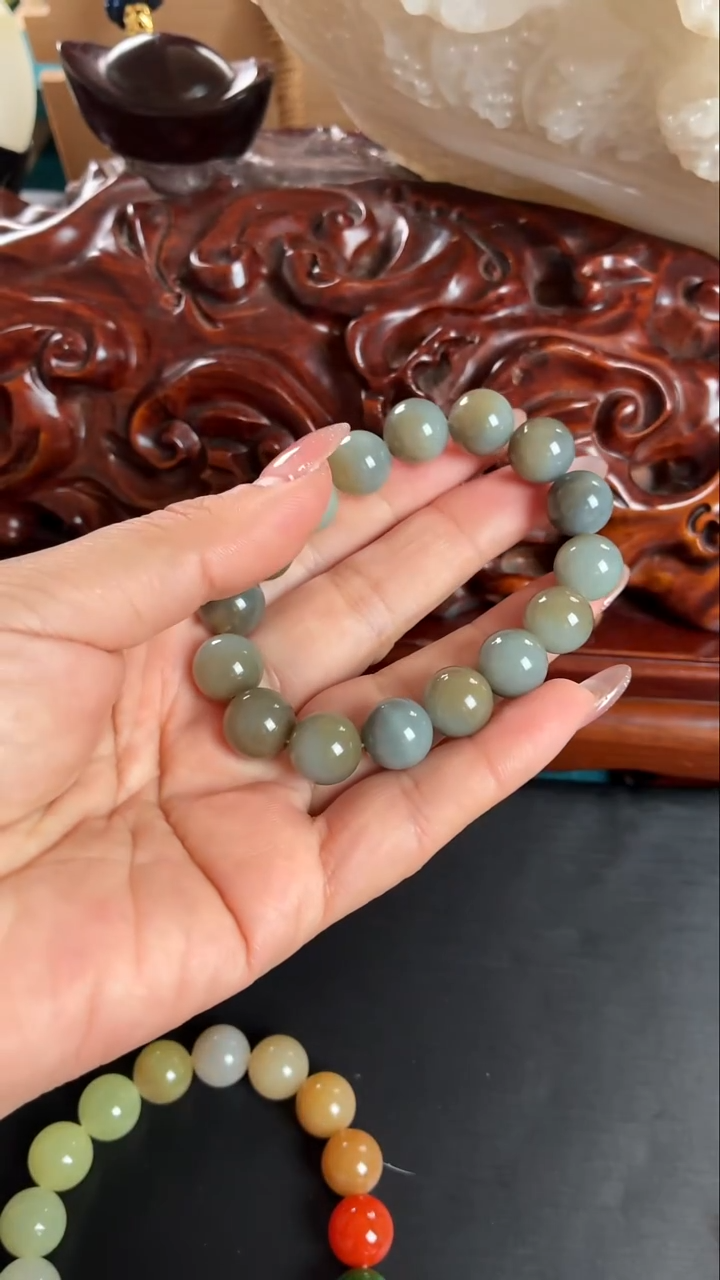 未镶嵌手链和田玉珠子