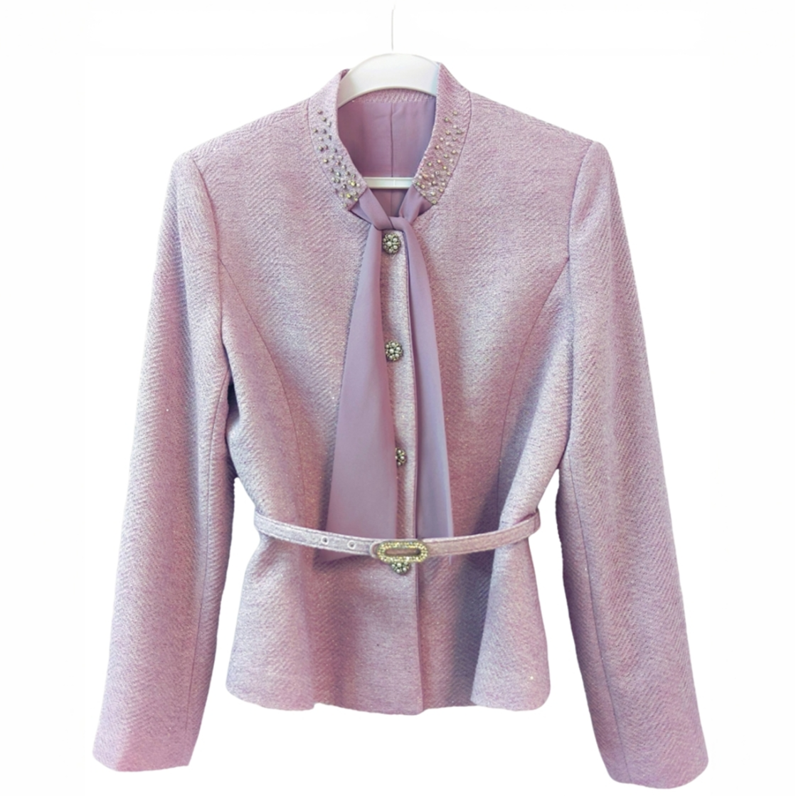 【抖音专属款】赢智尚丁香紫色女气质显瘦法式上衣ZB00901