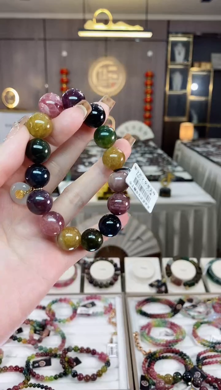 【闪购商品】碧玺单圈手串13mm+未镶嵌一物一证dan