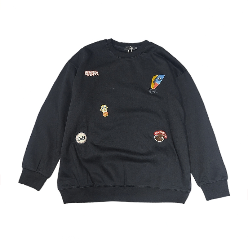 潮牌百搭刺绣卫衣男士2025简约秋季新款休闲情侣上衣宽松110018