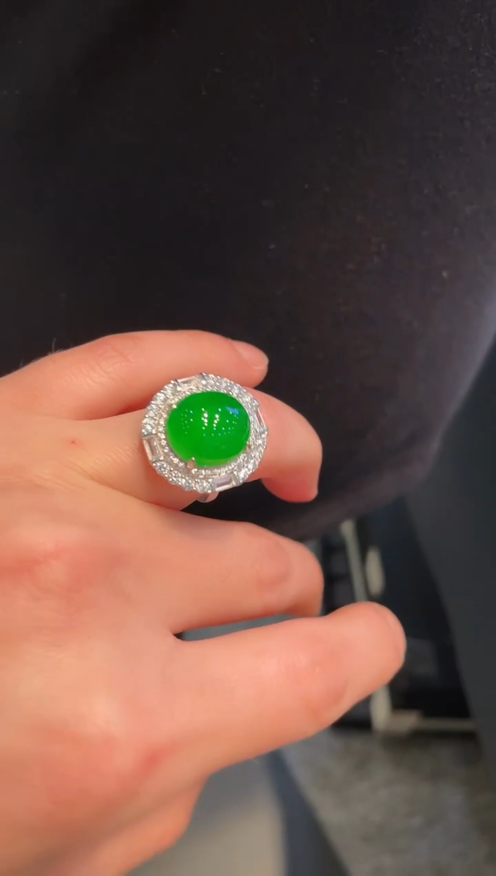 【闪购商品】翡翠颈饰银S925镶嵌A80天然A货翡翠