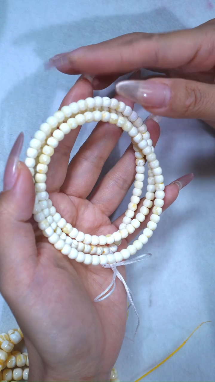 【闪购商品】蜜蜡手链未镶嵌典藏级5.5mm漆瓷白顺色纹