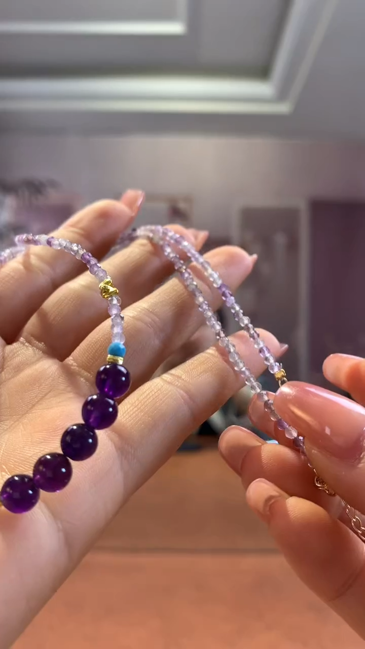 【闪购商品】水晶挂件未镶嵌紫水晶项链