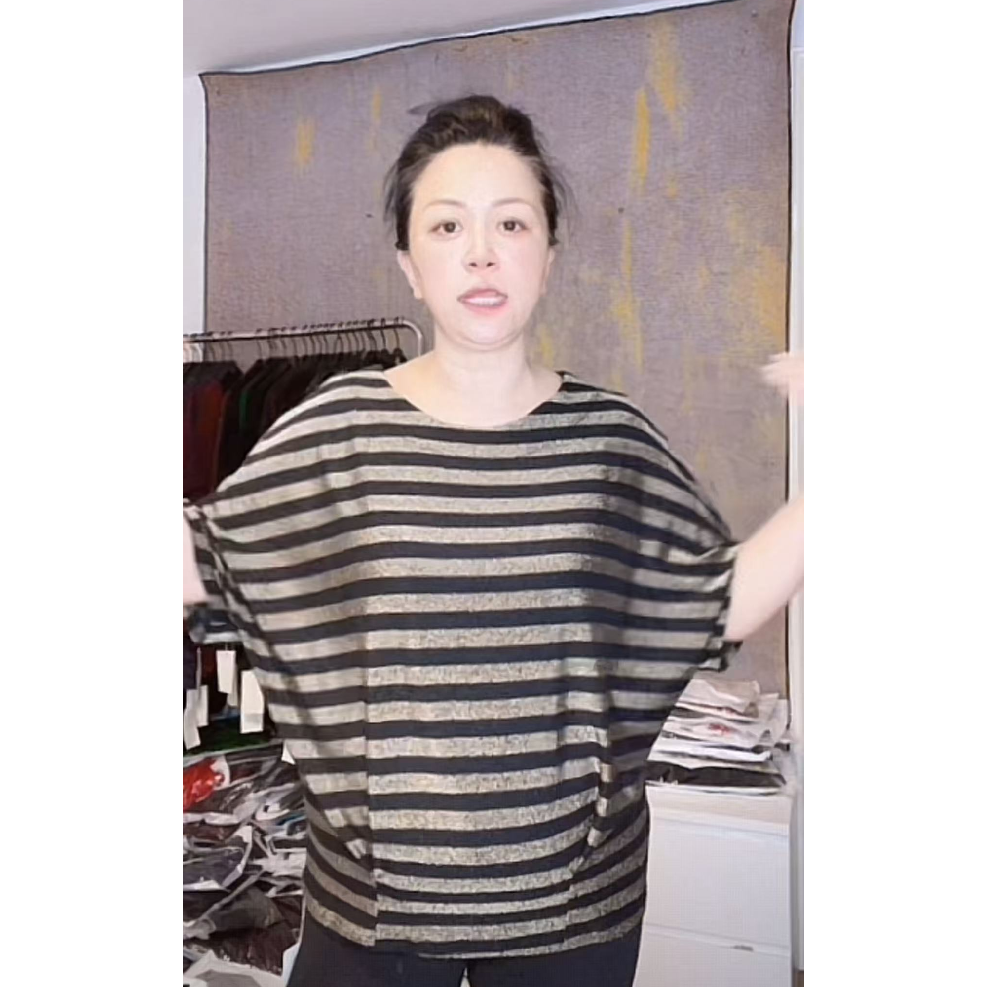 妙唐亮丝时尚大码新款弹力女士上衣5216金条