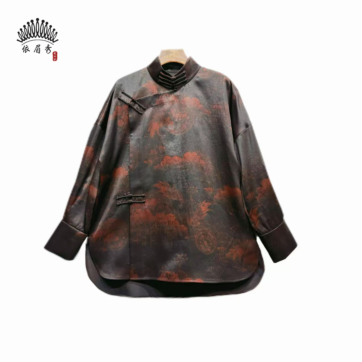 YIMEIXIU/依眉秀香云纱缎面中式上衣63683