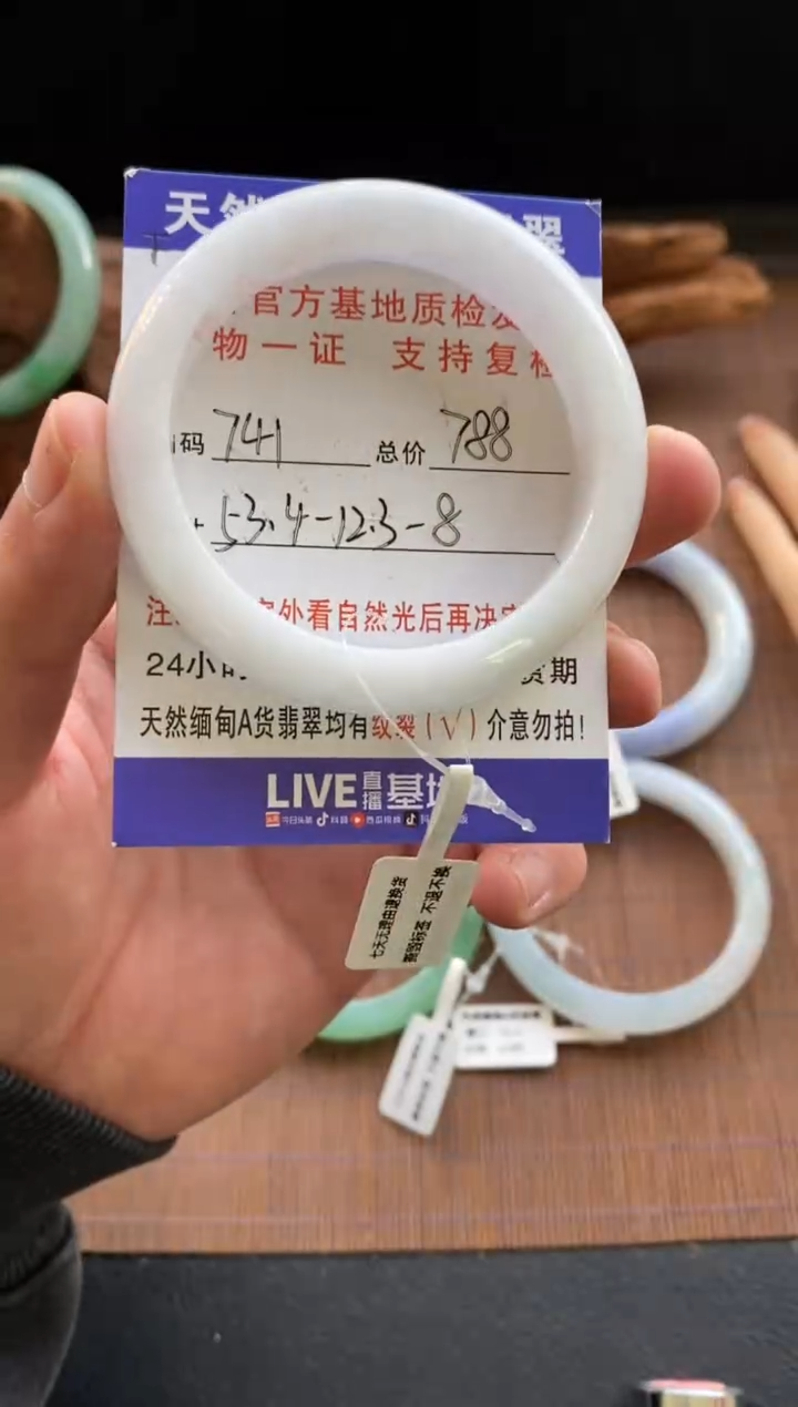 未镶嵌手镯翡翠圈口53.4编号741